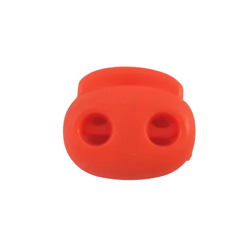Koordstopper plastic 2 gaten - ovaal 20 mm - oranje
